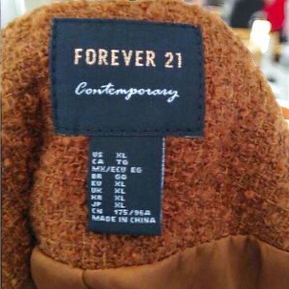 Forever 21 l Sherpa Trim l Brown Jacket l Front Pockets l Lined l XL l EUC - Picture 6 of 11